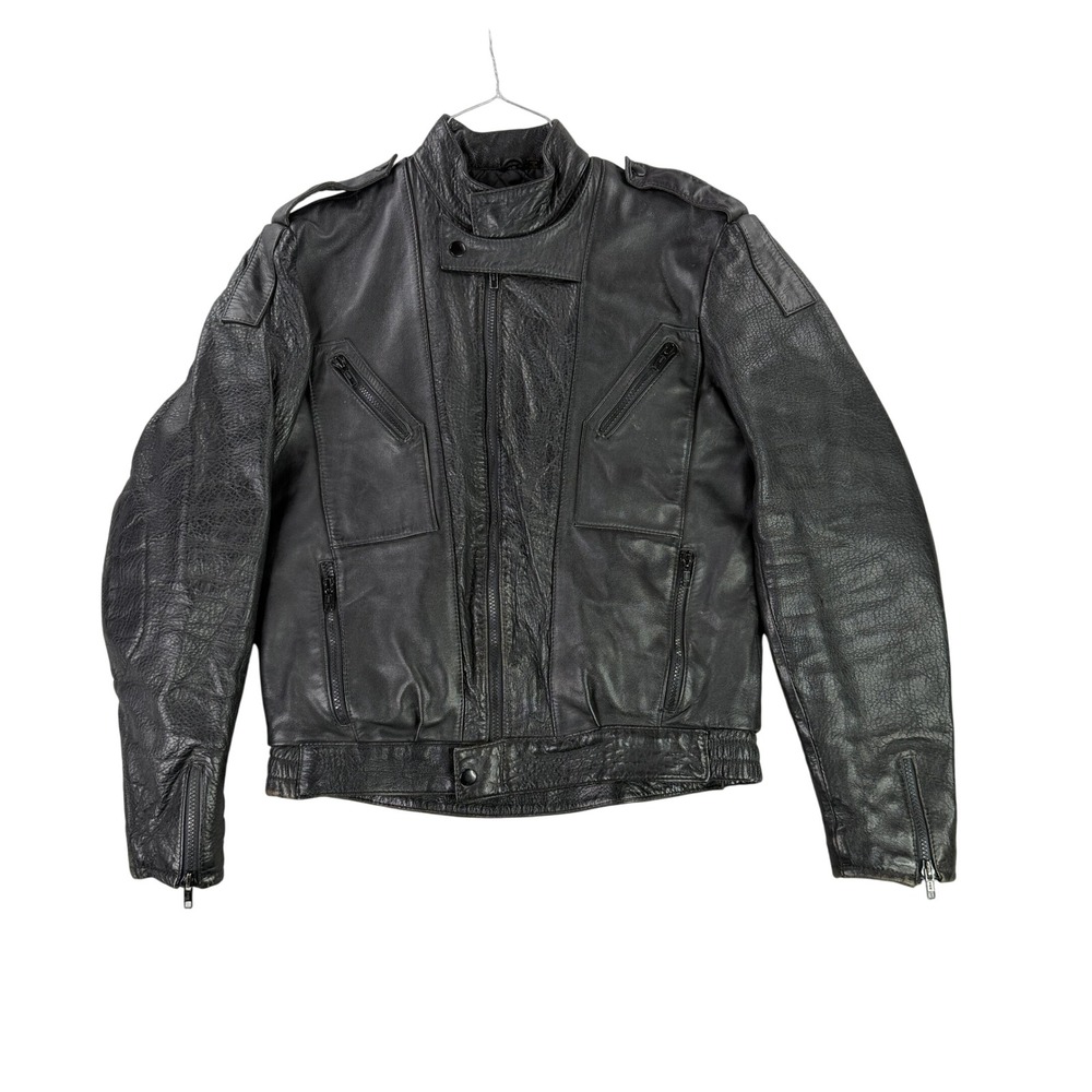 Vintage Harley Davidson Hein Gericke Leather‎ Jacket Mens 38 Black Cafe Racer